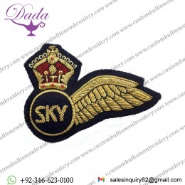 Laker Airways Skytrain aircrew gold bullion brevet wing badge