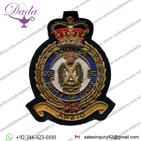 Army Air Corps Blazer Badge, 655 Squadron, Wire