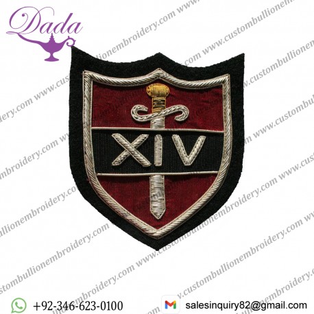 Army Blazer Badge, 14th, Wire