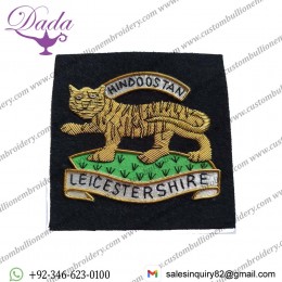 Leicestershire Regiment Wire Bullion Embroidered Cloth Blazer Badge British Army