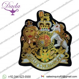 Bullion wire crest emblem
