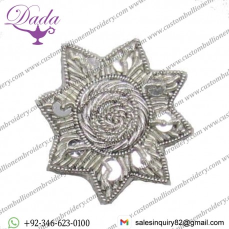 Badge Star Silver 27mm Military Bullion Badges