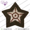 MT Star Khaki Worsted Hand Embroidered Silk Thread Badge