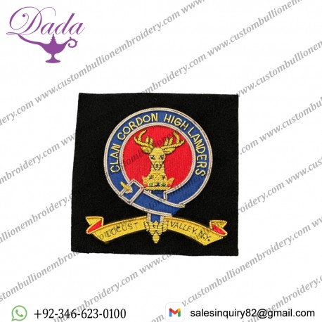 CLAN GORDON HIGHLANDERS BLAZER BADGE