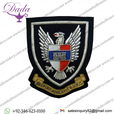 Embroidered bullion crests