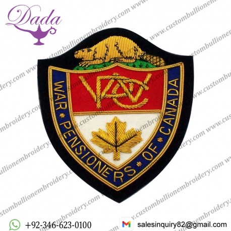 Hand Embroidery Maple Leaf Shield Blazer Badge