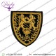 Rv Shield Small Patch Hand embroidered Gold Bullion Blazer Badge on Black Felt