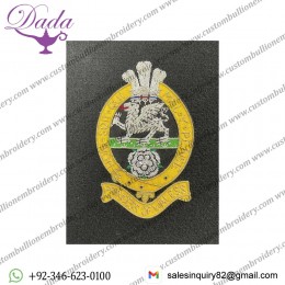 Princess of Wales's Royal Regiment Wire Embroidered Bullion Blazer Badge