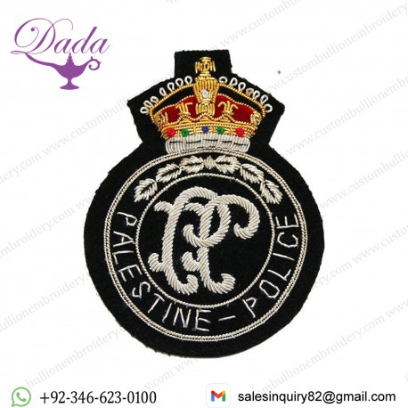 Police Blazer Badge, Palestine, Wire