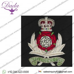 Intelligence Corps Blazer Badge, Silver, Wire
