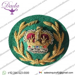 RQMS Gold On Intelligence Corps Green Badge Bullion Embroidered