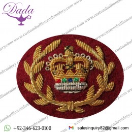 RQMS Gold On Medical Cherry Badge Bullion Embroidered