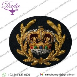 RQMS Gold On Navy Badge Bullion Embroidered