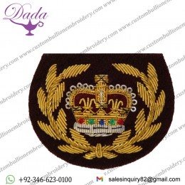 RQMS Gold On Para RAVC Maroon No.1 Dress Badge