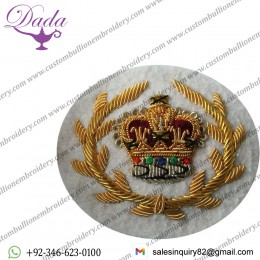 RQMS Gold On White Badge Bullion Embroidered