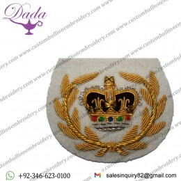 RQMS No.1 Dress Badge - Gold on White Bullion Embroidered