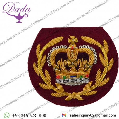 RQMS No1 (On Med Cherry) Badge Bullion Embroidered