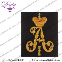 Military Uniform Emblem Hand Embroidered Bullion Wire