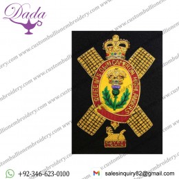 Queens Own Cameron Highlanders Wire Blazer Badge