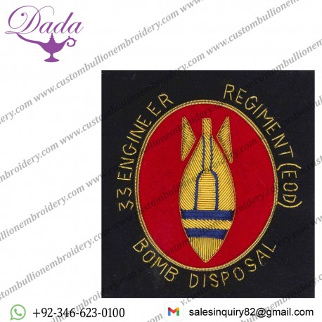 Royal Engineers Blazer Badge, Explosive Ordnance Disposal, E11R, Wire