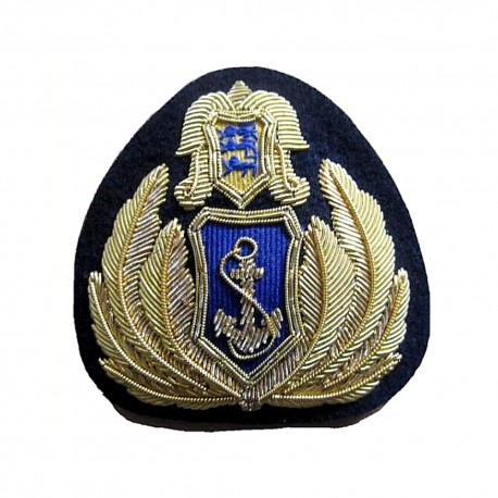 ESTONIA NAVY OFFICER HAT CAP BADGE NEW HAND EMBROIDERED