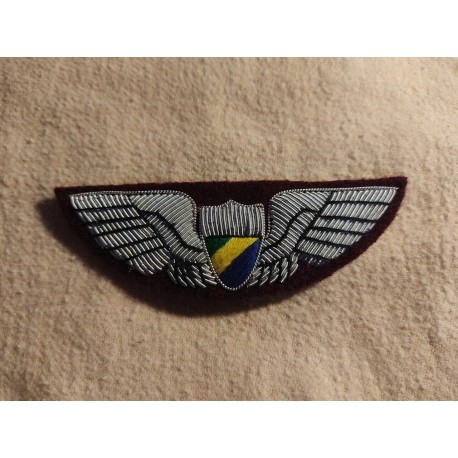 Gabon pilot wings patch bullion version badge