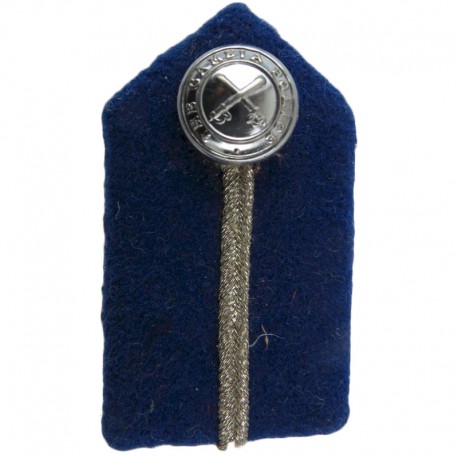 The Gambia Police Senior Officers Gorget With Button Silver Wire On Blue Chrome-plated Overseas Police, Prison or Corrections