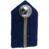 The Gambia Police Senior Officers Gorget With Button Silver Wire On Blue Chrome-plated Overseas Police, Prison or Corrections