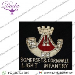 Somerset & Cornwall Light Infantry Blazer Badge, Wire