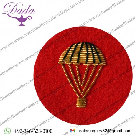 Parachute Gold On Red Badge Embroidered Insignia
