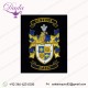 Custom Embroidered Bullion Crest Gold , Silver Wire Family Crest Coat of Arm