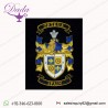 Custom Embroidered Bullion Crest Gold , Silver Wire Family Crest Coat of Arm