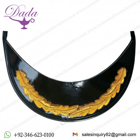 Military Embroidery Visor Oak Leaf Cap 