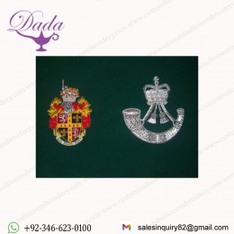 Custom Hand Embroidered wire Bullion Crest