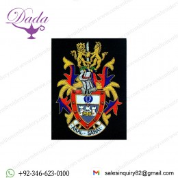 Embroidered family crests for blazers