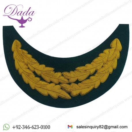Hand Embroidered Decorated Cap Visor Gold Embroidery