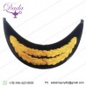 Military Embroidered Visor Two Row Gold Royal Navy Oak Leaf Peak On Black