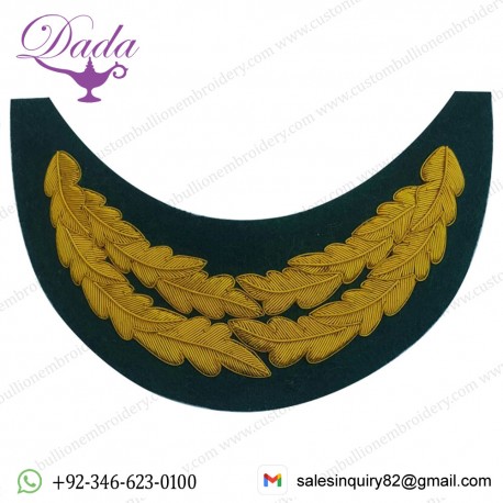 Military Uniform Double Row Oak Leaf Peak Visor  Round Uniform Cap Peaks
