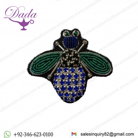 HandMade Bullion Wire Blazer bee Brooches Supplier Crest patches emblem badges