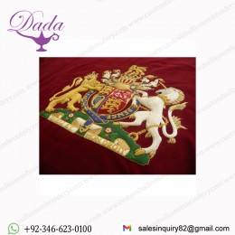 Royal Family crest emblem hand made embroidery Coat of arms