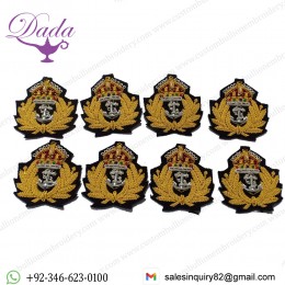Bulk Bullion wire Embroidery badges embroidered patches naval officer cap patches