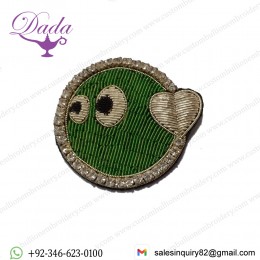 Hand Embroidered Small Brooch fashion Accessories Cartoon Pin back bullion wire patche