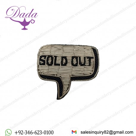 Handmade Embroidered Fashion Bullion wire Brooch embroidery patches blazer badges emblem crests