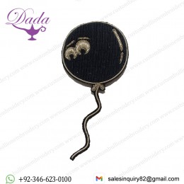 Black bullion wire baloon brooch hand embroidered patches pin badges supplier wholesale