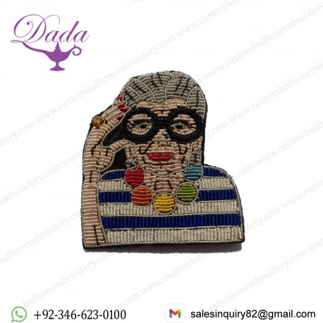 Handmade brooch Bullion wire Supplier Blazer badges embroidery patches customized