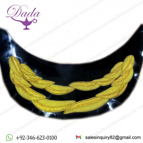 Bullion Wire Peck For Army Hat Military Visor Embroidery Cap