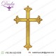 Embroidered Cross Fleury Gold Motif with red trim H. cm 24 (9,4 inch) Metallic thread and Viscose for Chasubles