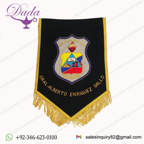 Gold Embroidery Bullion Wire crest banners, pennant, flag
