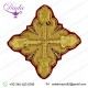 Embroidered Cross Ramino Motif with paillettes Gold embroidery H. cm 5 (2,0 inch) Metallic thread and Viscose Gold Red