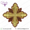 Embroidered Cross Ramino Motif with paillettes Gold embroidery H. cm 15 (5,9 inch) Metallic thread and Viscose Gold Red,Crimson